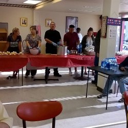 Volunteers Giving Food